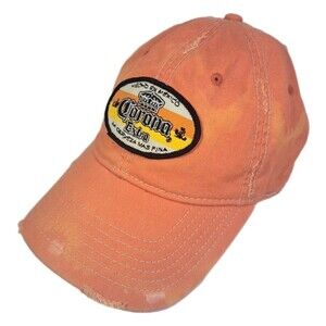Corona Extra Hat Distressed Orange Baseball Cap Strapback Adjustable Unisex